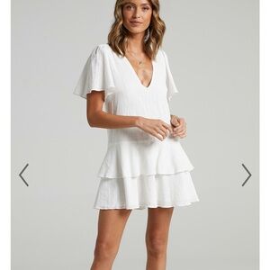 Elegant White Tiered Dress